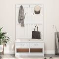 vidaXL Halový strom SANDNES biela 87x40x159,5 cm masívna borovica