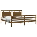 vidaXL Posteľný rám s čelom medovo-hnedý 200x200 cm masívne drevo
