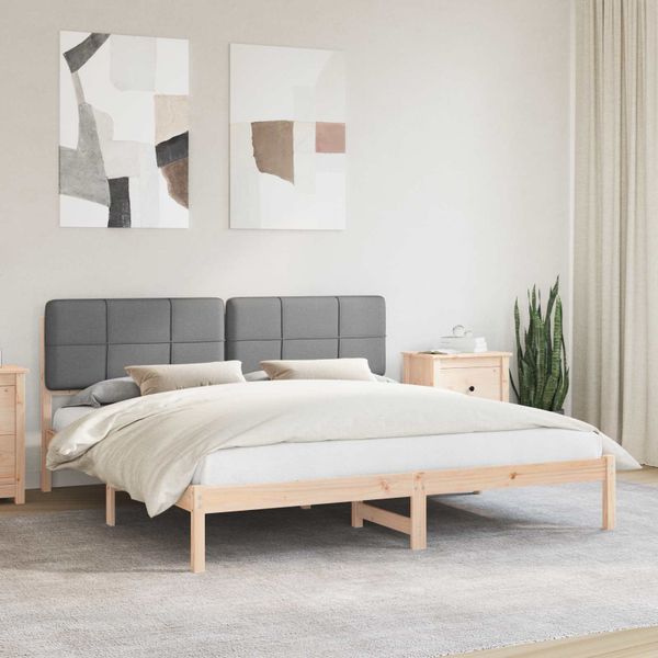vidaXL Rám postele s čalúneným čelom Svetlosivá 180 x 200 cm