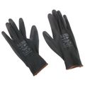 Rukavice pracovné z polyesteru polomáčené v polyuretáne GLOVE PE-PU 9, čierne, veľkosť 9 SIXTOL