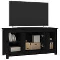 vidaXL TV skrinka čierna 103x36,5x52 cm masívna borovica