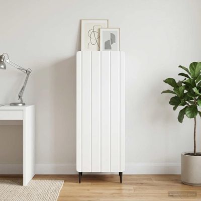 vidaXL Servírovacia skriňa Biela s vysokým leskom 34,5 x 33 x 92 cm