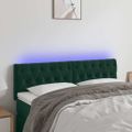 vidaXL Čelo postele s LED tmavozelené 144x7x78/88 cm zamat