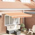 vidaXL Sklopná markíza Žltá a oranžová 250 x 200 cm látka
