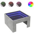 vidaXL Konferenčný stolík s nekonečnými LED betónovosivý 50x50x30 cm