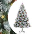 vidaXL Umelý vianočný stromček Zelená a biela 210 cm PVC, kov a plast