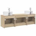 vidaXL Set kabinetov do kúpeľne 3 ks Dub sonoma 62,5 x 44,5 x 50 cm