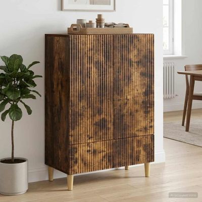 vidaXL Servírovacia skriňa so zásuvkou Dymový dub 66 x 34,5 x 95 cm