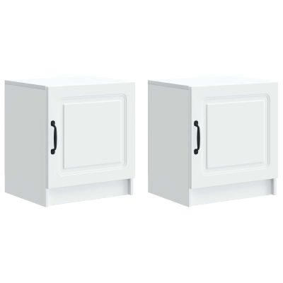 vidaXL Nočný stolík 2 pcs Biela 43 x 34,5 x 47 cm Kompozitné drevo