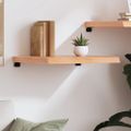 vidaXL Nástenná polica bledohnedá 60x50x(2-6) cm ošetrený masívny dub