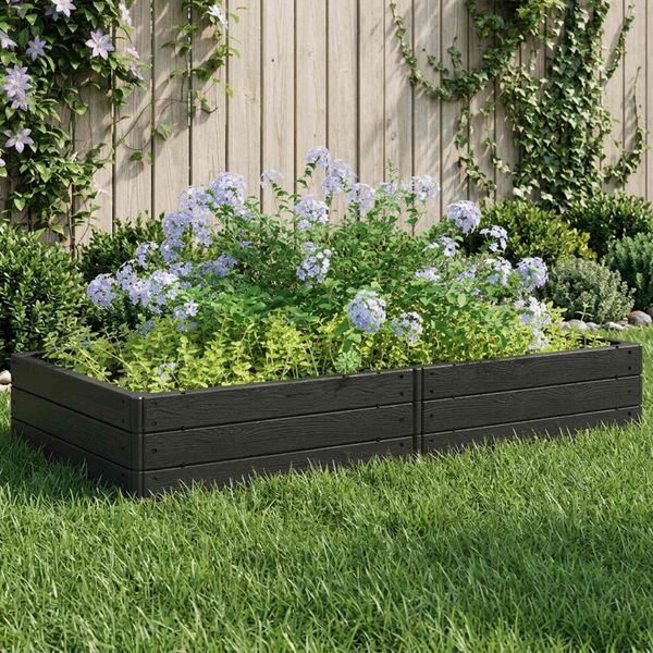 vidaXL Zvýšený záhon Čierna 151 x 75,5 x 25 cm PP