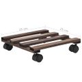 vidaXL Podstavec pod kvetináč na kolieskach 4 ks 25x25 cm cédrové drevo