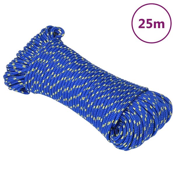 vidaXL Lodné lano modré 4 mm 25 m polypropylén