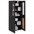 vidaXL Highboard Čierny dub 69,5 x 34 x 90 cm Kompozitné drevo