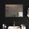 vidaXL Zrkadlo do kúpeľne s LED Priehľadná 70 x 50 cm tvrdené sklo