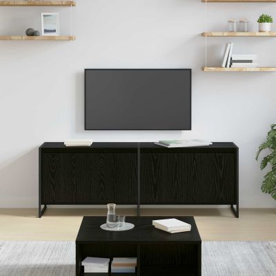 vidaXL TV skrinka 140 x 36 x 49.5 cm Čierny dub Kompozitné drevo