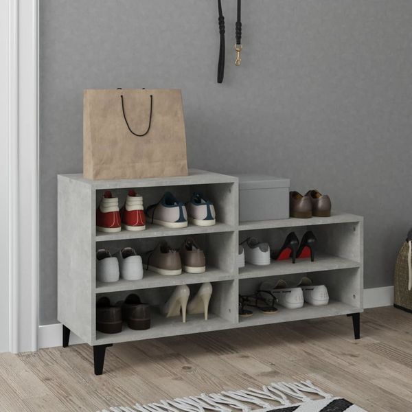 vidaXL Botník betónovo sivý 102x36x60 cm spracované drevo