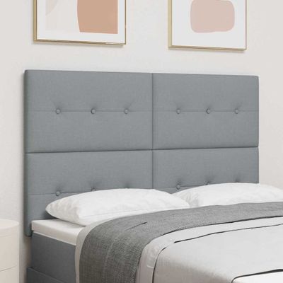 vidaXL Výškovo nastaviteľný čelový panel Svetlosivá 144 cm látka