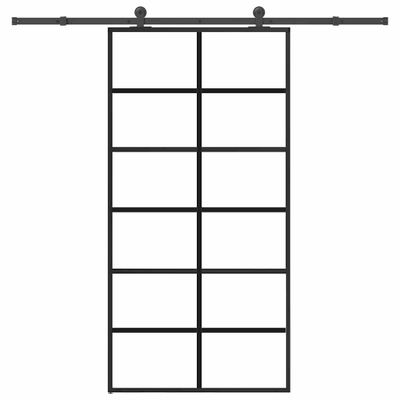 vidaXL Posuvné dvere s kovaním 102x205 cm ESG sklo a hliník