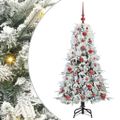 vidaXL Umelý Sklápací Vianočný Stromček Biela 120 cm PE a PVC