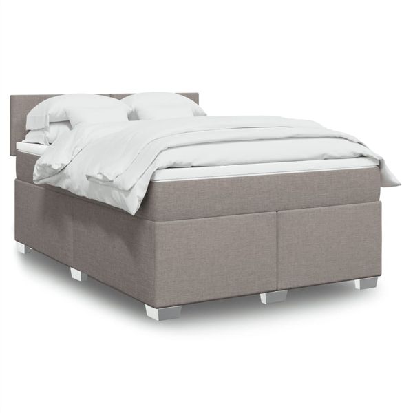 vidaXL Posteľný rám boxspring s matracom sivohned 140x200 cm látka