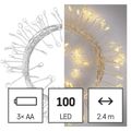 LED vianočný nano reťaz – ježko, 2,4 m, 3x AA, vnútorný, teplá biela, časovač