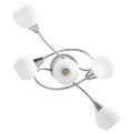 vidaXL Stropná lampa+keramické tienidlá na 5 žiaroviek E14, biela guľa