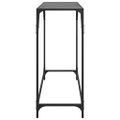 vidaXL Konzolový stolík s čiernou sklenenou doskou 98x35x81 cm oceľ
