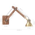 vidaXL Nástenná lampa, industriálny štýl, mosadzná, okrúhla E27