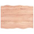 vidaXL Stolová doska svetlohnedá 80x60x(2-4)cm ošetrený masív hrany