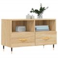 vidaXL TV skrinka dub sonoma 80x36x50 cm spracované drevo