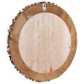 vidaXL Nástenné zrkadlo 60 cm teakové drevo okrúhle