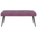 vidaXL Lavica s gombíkovým prešívaním Fialová 110 x 40 x 46 cm Zamat