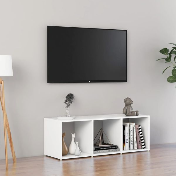 vidaXL TV skrinka, biela 107x35x37 cm, kompozitné drevo