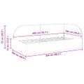 vidaXL Rohový rám postele Krémová 100 cm x 200 cm Zamat