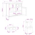 vidaXL Kuchynský ostrovný set 3 ks Medový vosk 112 x 70 x 91,5 cm