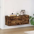 vidaXL Nástenný botník dymový dub 100x35x38 cm spracované drevo
