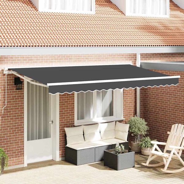 vidaXL Náhradná látka na markízu Antracit 4 x 2 m Polyester
