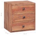 vidaXL Nočný stolík s 3 zásuvkami 35x25x35 cm, mahagónový masív
