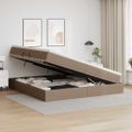 vidaXL Postel s úložným prostorem a matrací Kapučínová 200 x 200 cm