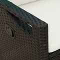 vidaXL Záhradná lavička s vankúšom Čierna a krémová 105 x 60 x 112 cm