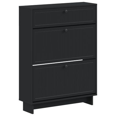 vidaXL Skriňa na topánky EDE 78 x 24 x 103 cm Kompozitné drevo Čierna