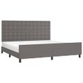 vidaXL Posteľný rám s čelom sivý 200x200 cm umelá koža