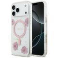 Puzdro Guess Resin Flowers Glitter MagSafe pre iPhone 17 Pro Max ružová