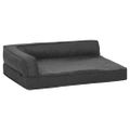 vidaXL Ergonomický matrac pre psa 75x53 cm ľanový vzhľad flís tmavošedý