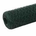vidaXL Drôtené pletivo oceľ potiahnutá PVC 25x1,5 m zelené