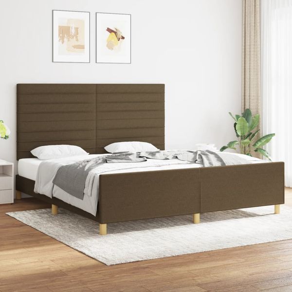 vidaXL Posteľ bez matraca tmavohnedá 180x200 cm látka