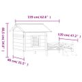 vidaXL Koterec pre psa hnedý 159x120x88,5cm borovicový masív