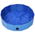 vidaXL Skladací bazén pre psov modrý 80x20 cm PVC