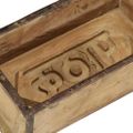 vidaXL Podnos s úložiskom Hnedá 30 x 15 x 9 cm Masívne obnovené drevo
